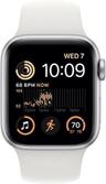 Apple Watch SE 2nd Gen (2022) (Mobilfunk + GPS) - 32 GB - 44 mm - Silber Aluminiumgehäuse with Weiß Kautschuk Sportarmband - Einheitsgröße
