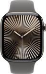 Apple Watch Series 10 (Mobilfunk + GPS) - 64GB - 42 mm - Natur Titangehäuse with Steingrau Kautschuk Sportarmband - M/L Größe