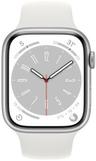 Apple Watch Series 8 (GPS) - 32 GB - 45 mm - Silber Aluminiumgehäuse with Weiß Kautschuk Sportarmband