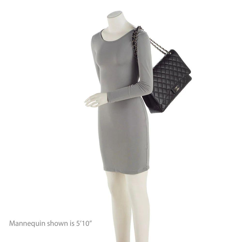 Refurbished Chanel Caviar Leather Classic Maxi Single Flap Bag - Reebelo Deutschland