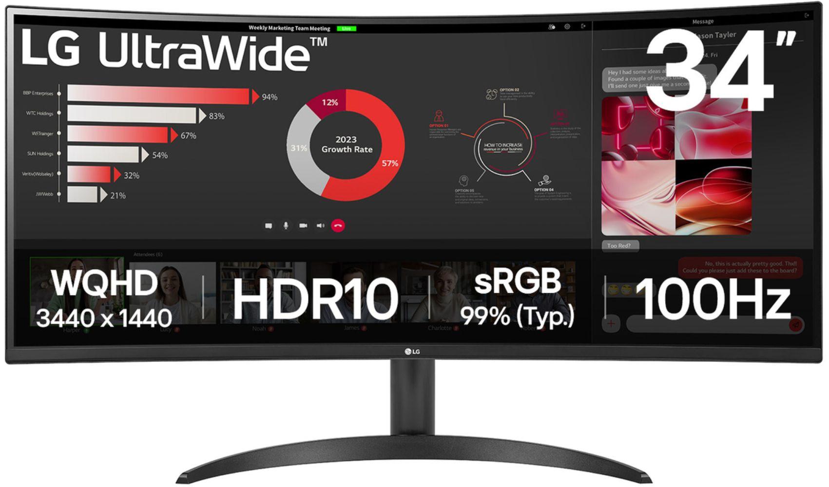 Refurbished LG 34WR50QK-B Curved UltraWide QHD Monitor 34" - Reebelo Deutschland