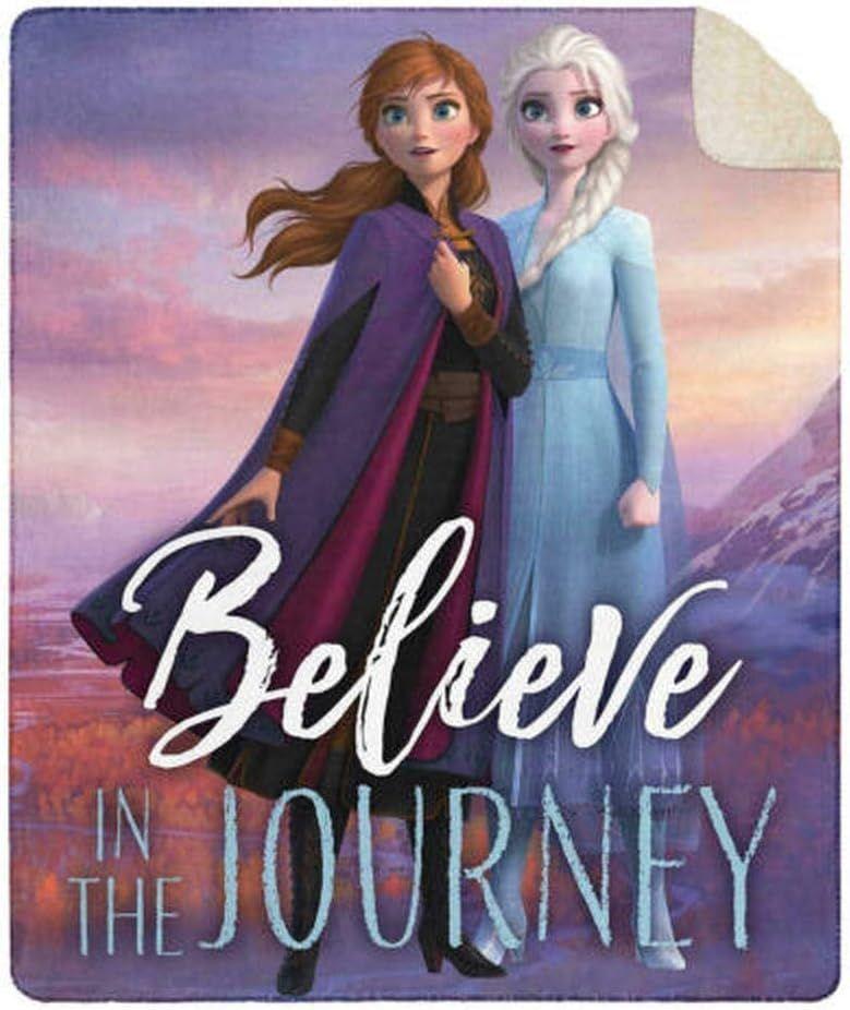 Refurbished Disney Frozen II Cloud Touch Sherpa Throw Ana and Elsa Believe in the Journey (50in x 60 in) - Reebelo Deutschland