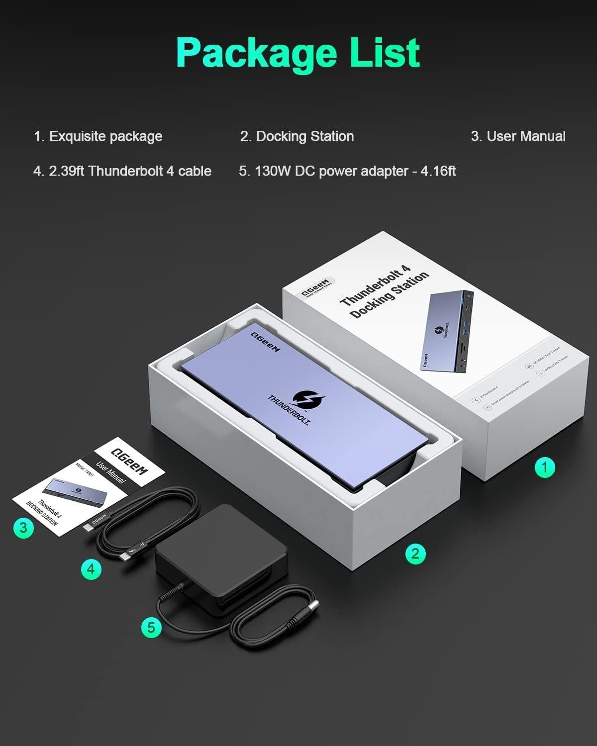 Refurbished QGeeM 16 in 1 Universal USB C Thunderbolt 4 Docking Station - Reebelo Deutschland