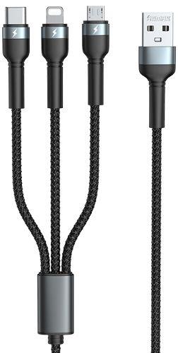 Refurbished Remax RC-124th Jany Series 3-in-1 Ladekabel 3.1A (1.2M) - Reebelo Deutschland