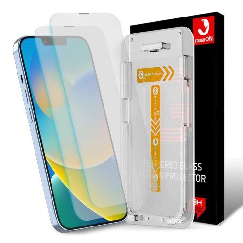 Refurbished Tough On 2er-Pack gehärtetes Glas Displayschutzfolie mit Installationskit für iPhone 14 - Reebelo Deutschland