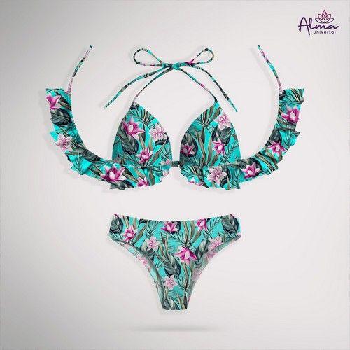 Refurbished Women bikini Two Piece Swimsuit floral Swimwear LOTUS Swimwear made from recycled plastic bottles Variant Size Value M - Reebelo Deutschland