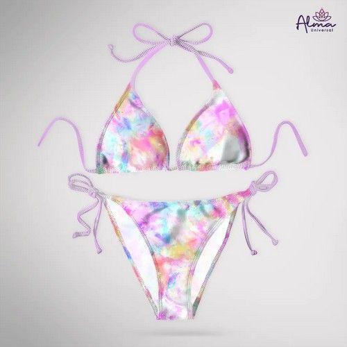Refurbished Women bikini Two Piece Swimsuit REVERSIBLE TIE DYE Swimwear made from recycled plastic bottles Variant Size Value M - Reebelo Deutschland