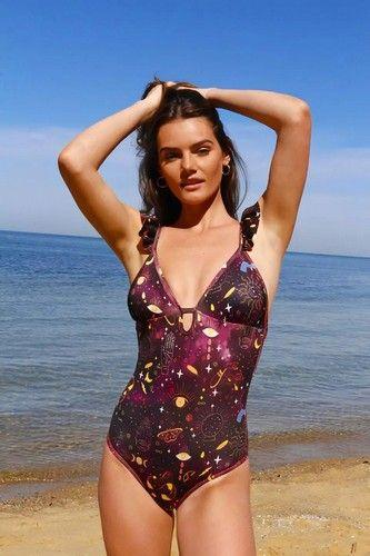 Refurbished Women's UPF 50+ MAGIC SPELL Bathing Suits One Piece Swimsuits made from recycled plastic bottles Variant Size Value L - Reebelo Deutschland