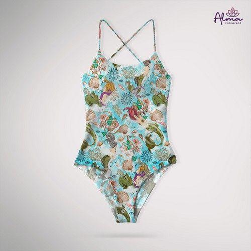Refurbished Women's UPF 50+ MERMEID ONE PIECE Bathing Suits One Piece Swimsuits made from recycled plastic bottles Variant Size Value L - Reebelo Deutschland