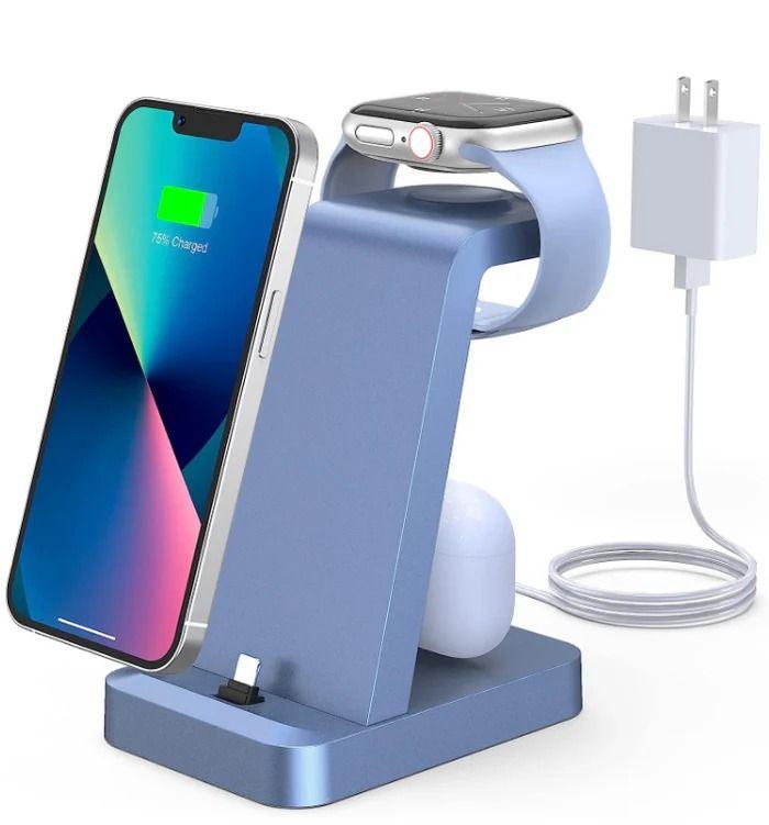 Refurbished Woruda Charger Station 3-in-1 Fast Wireless Charging Dock Stand für iPhone Multiple Devices - Reebelo Deutschland