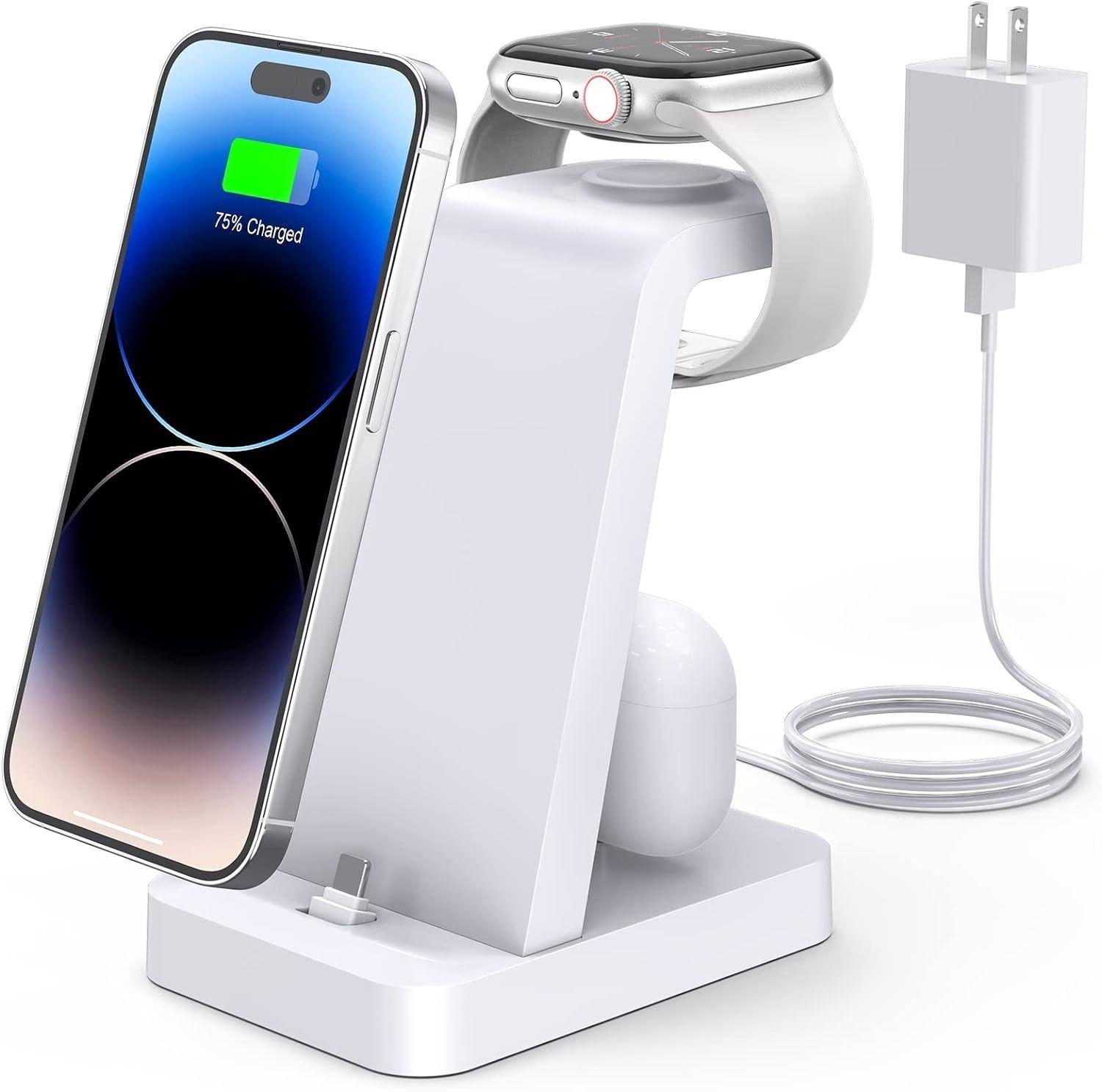 Refurbished Woruda Charger Station 3-in-1 Fast Wireless Charging Dock Stand für iPhone Multiple Devices - Reebelo Deutschland